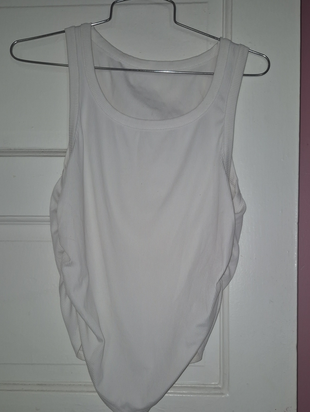 White Ribbed Tank Top